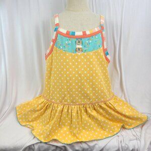 Matilda Jane So Sunny Tank Top Yellow Polka Dot Girls 10 NEW with Tags